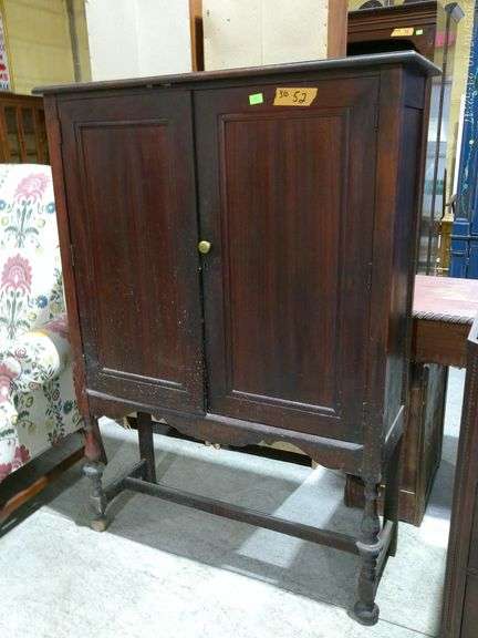 310 - 52 Wooden cabinet. 38" wide x 14" deep x 56" tall