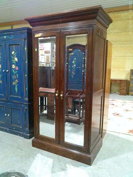 309 - 37 Wardrobe within mirrored doors and storage 3 drawer inside. 41" wide x 26" deep x 7' tall
