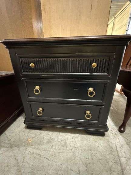 3 drawer chest of drawers. Solid wood. 32" wide x 32" tall x 18" deep.