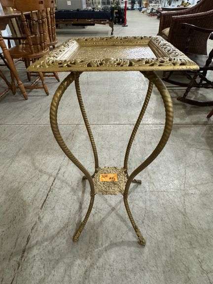 Victorian plant stand painted gold