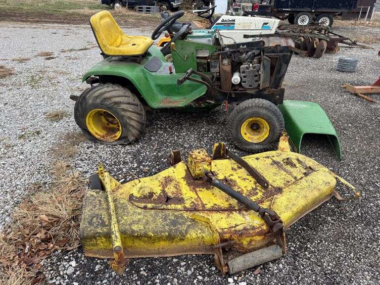 JD 400 lawn tractor with 3pt hitch and 60" mowing deck (not running very rough condition)