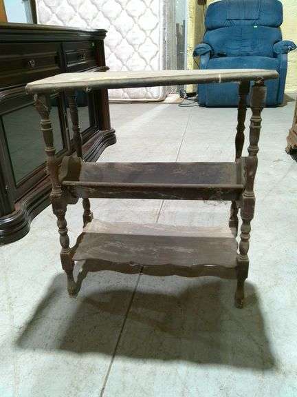 303 - 22 Primitive accent table 21" wide x 11" deep x 25" tall