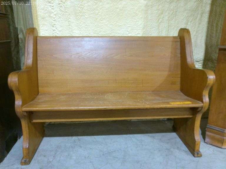 307 - 3 Vintage oak church pew 50" wide