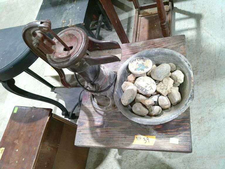 310 - 39 Decorative patio well pump on table