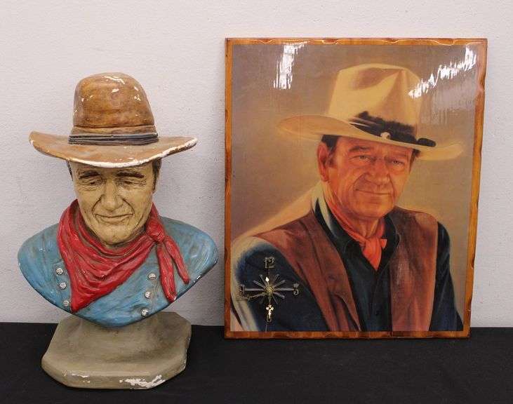 John Wayne Bust & Clock