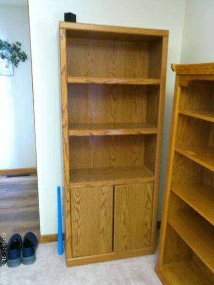 Bookcase with lower storage, 6' tall. Main level
