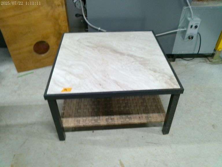 Square tile top coffee table 33 inches by 33 inches