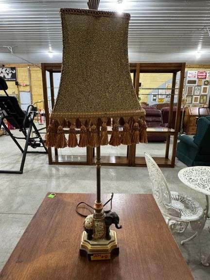 Vintage figural elephant table lamp. 30" tall