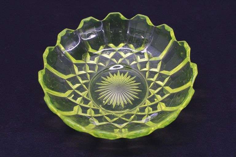 Yellow Uranium Glass Bowl