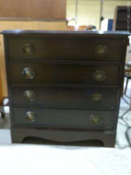 352 Four drawer chest with tooled leather top. 30"x18"x30"