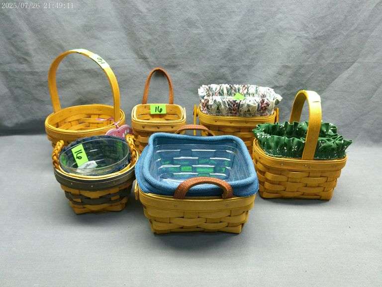 Longaberger 6 small baskets