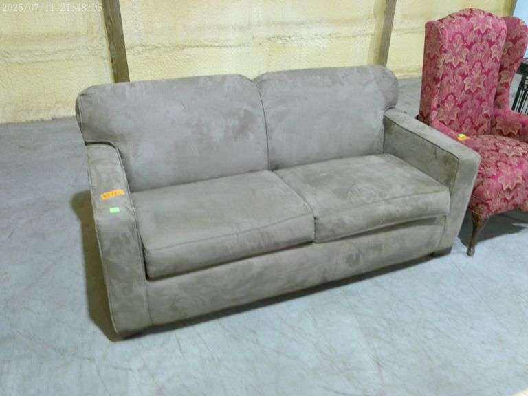 401 - sleeper sofa, tan color microfiber, clean