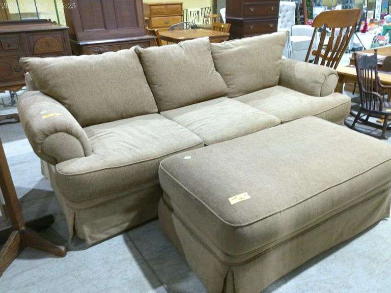 353 3-cushion, deep sofa with large ottoman.