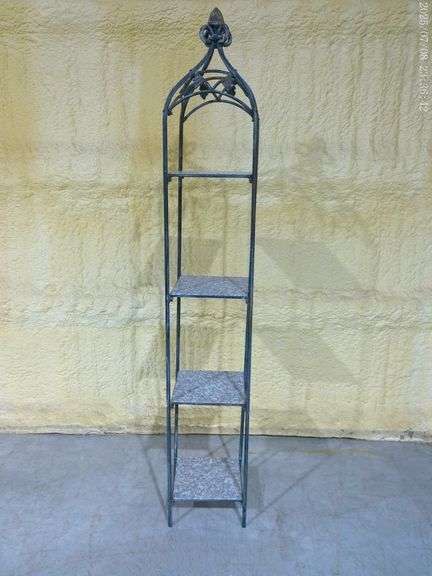 352 Plant stand with four shelves, tile shelves are 10"x10". 5' tall