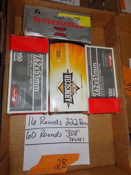 16 rounds 222 REM, 60 rounds 7.62x51
