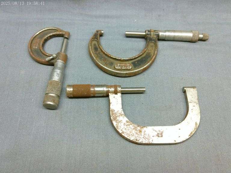 Misc rusty micrometers (3) Starrett, Lufkin, Brown & Sharpe