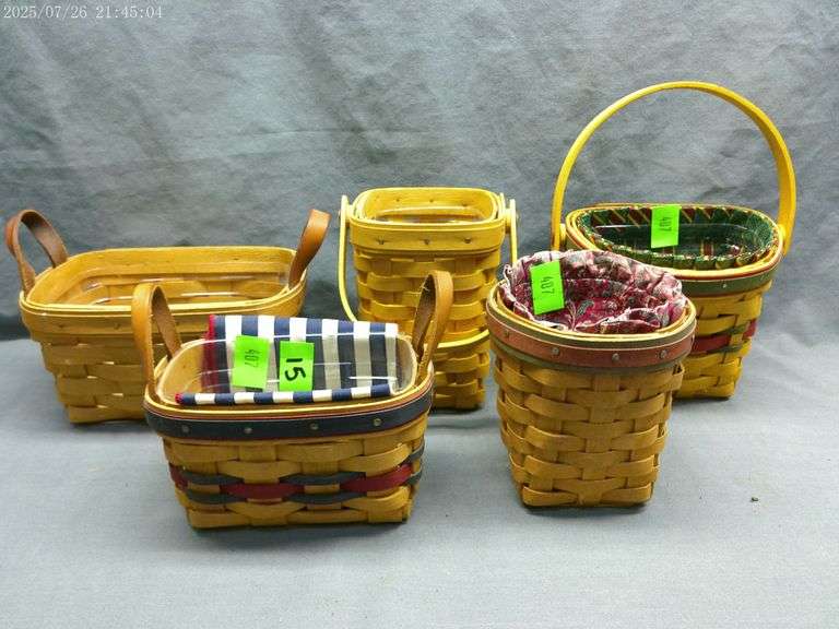 Longaberger 5 small baskets