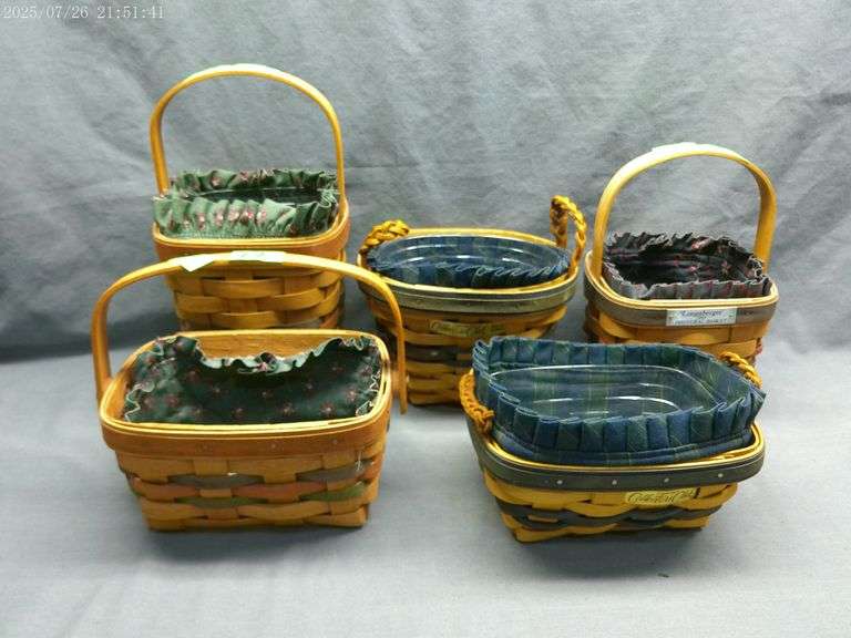 Longaberger 5 small baskets
