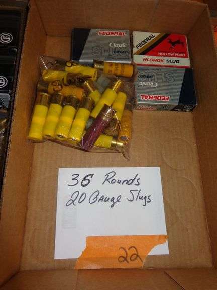 36 rounds 20 gauge slugs