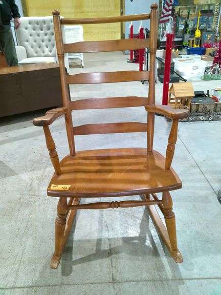 353 Wooden ladder back rocking chair