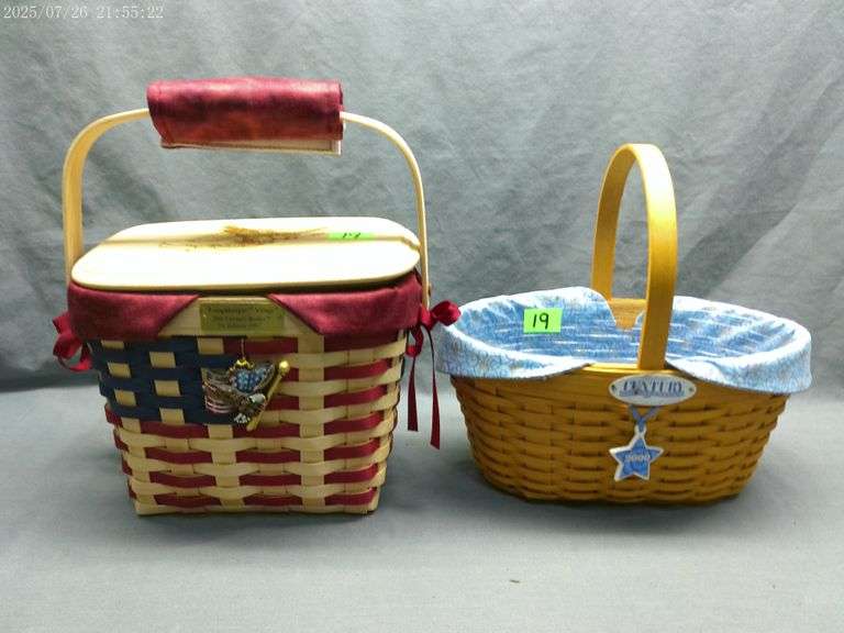 Longaberger Century Cekebration Collector's Club with tie-on, liner, protector; 20th Century basket 