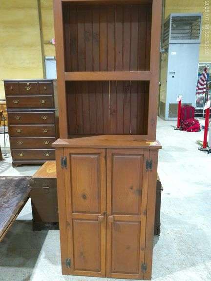 353 Rustic solid pine hutch. 25"x13"x70"