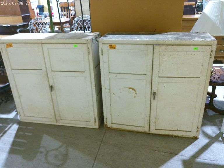 352 Pair of old hanging cabinets. Each one is 36"x13"x36"