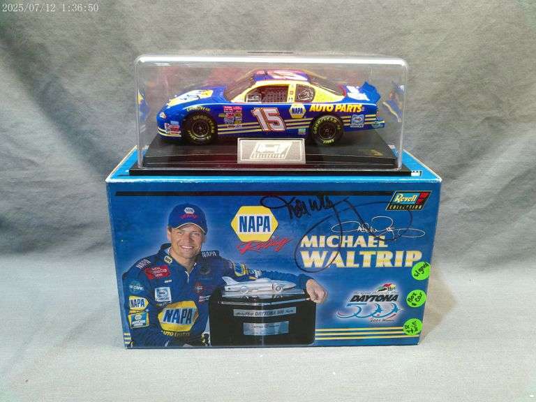 1:24 scale die cast car - Michael Waltrip, signed, certificate of authenticity, in box
