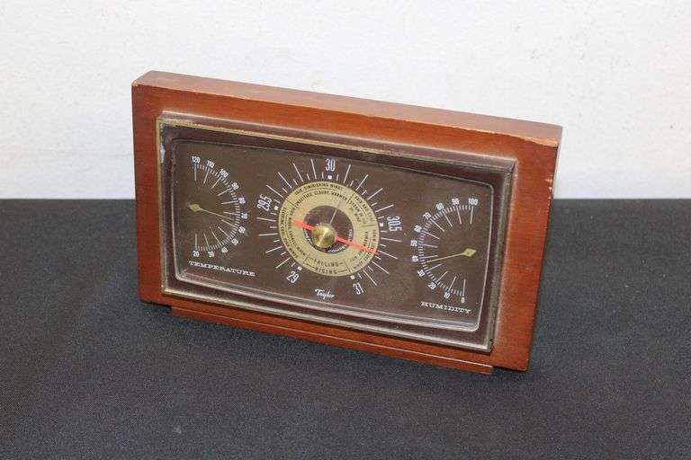 Vintage Mahogany Framed Weather Station