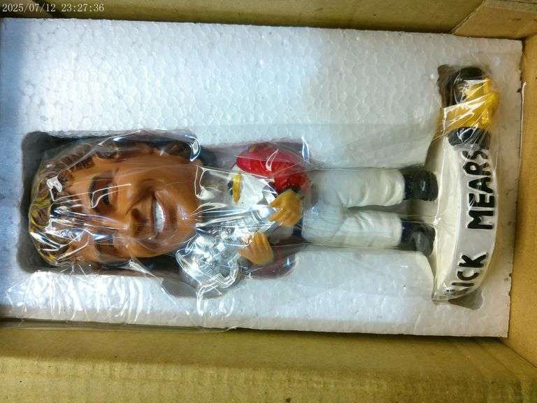 Rick Mears bobble head in box