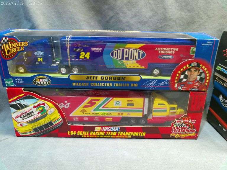 2 die cast 1:64 scale haulers - Jeff Gordon, Terry Labonte. In boxes