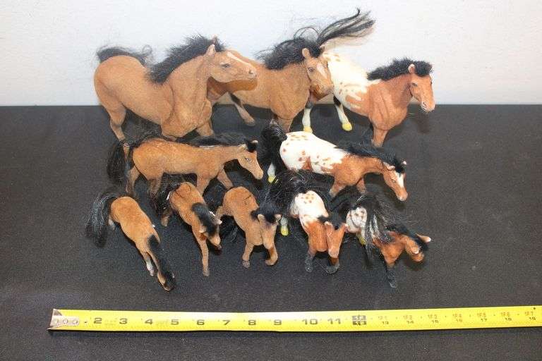 Flocked Toy Horses