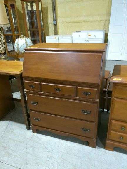 502- Drop-front Early American desk with 3 drawers