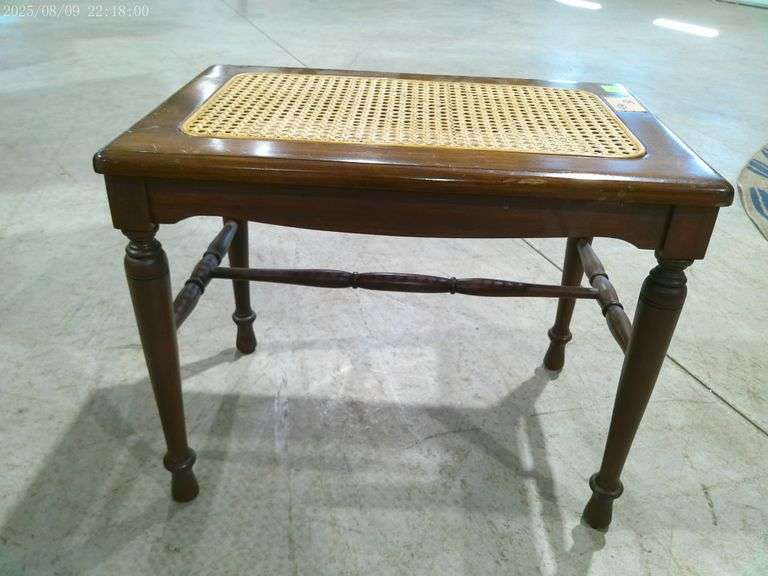 456 - Vanity bench or footstool with cane bottom 23"x15"x18"