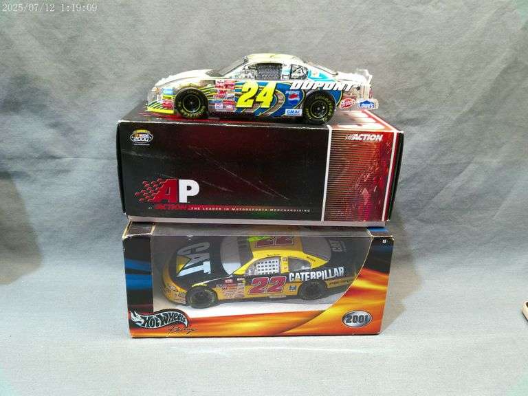 2 die cast 1:24 scale cars - Jeff Gordon, Ward Burton. In boxes