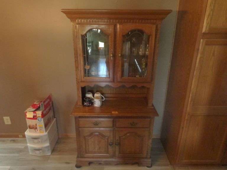 Kincaid Solid Wood Furniture Hutch. Does not include glassware. 40" wide x 75" tall. Base is 18" dee