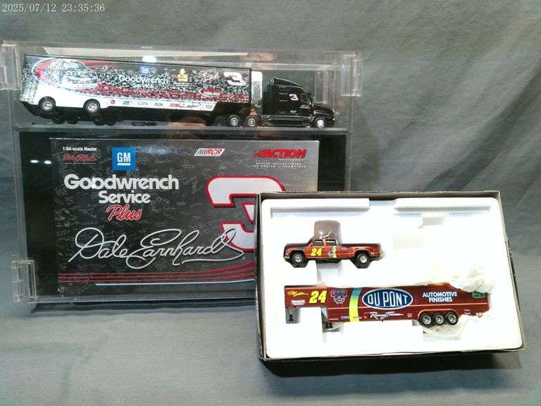 1:64 Dale Earnhardt hauler, 1:16 Jeff Gordon truck with trailer