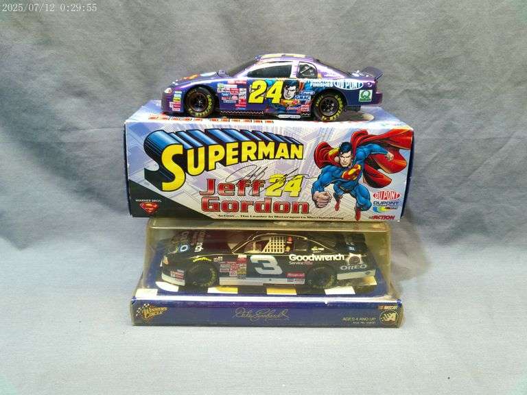 2 die cast 1:24 scale cars - Dale Earnhardt, Jeff Gordon. In boxes