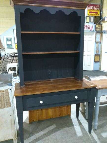 456 - Farmhouse hutch with drawer. Top is 45"x20"x77". Top has a hole
