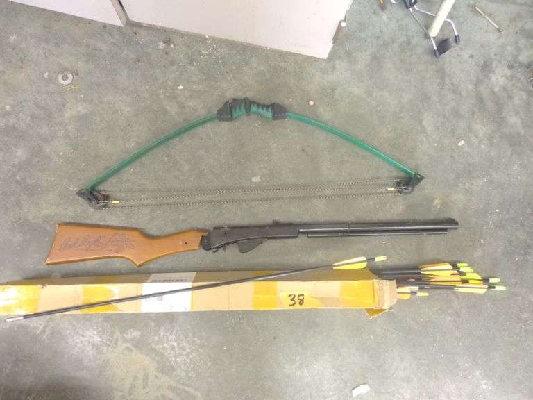 Toy Bow and Arrows and a Red Rider Bb Gun. BB gun needs fixed. See pictures for details. Located in 