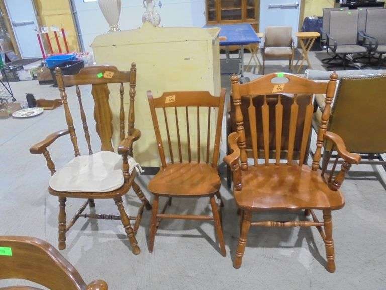 504- 3 wooden side chairs
