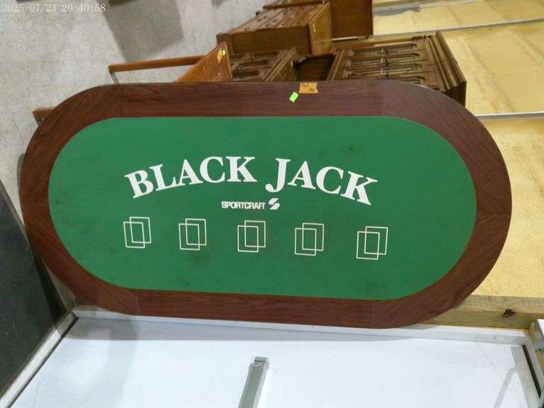 563 - Black Jack oval shaped table top only. 78"x39"