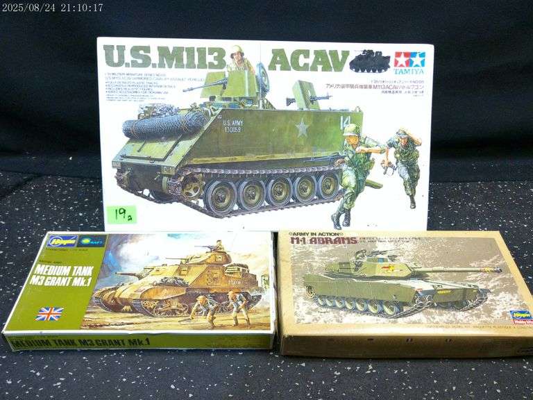 Three model tanks, see photos for scale and identity