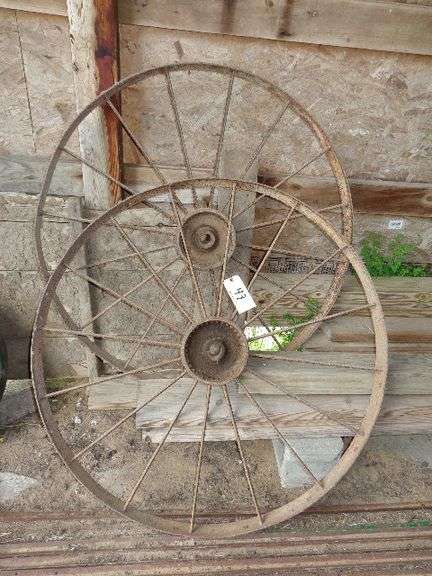 44" diameter iron hay rake wheels
