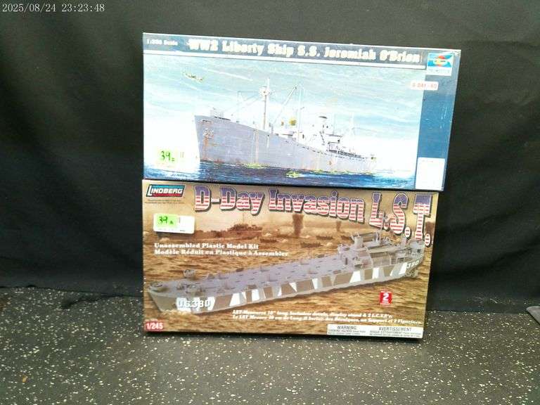 D-Day invasion, LST and World War II liberty ship SS Jeremiah O'Brien models