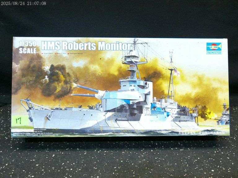 HMS Roberts Monitor model, 1:350 scale