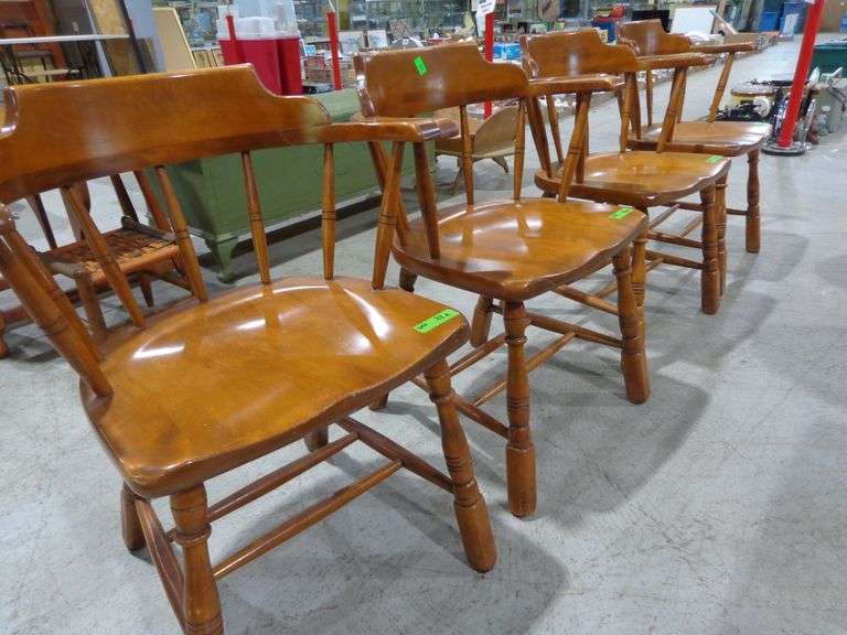 655- 4 maple captain chairs in good condition