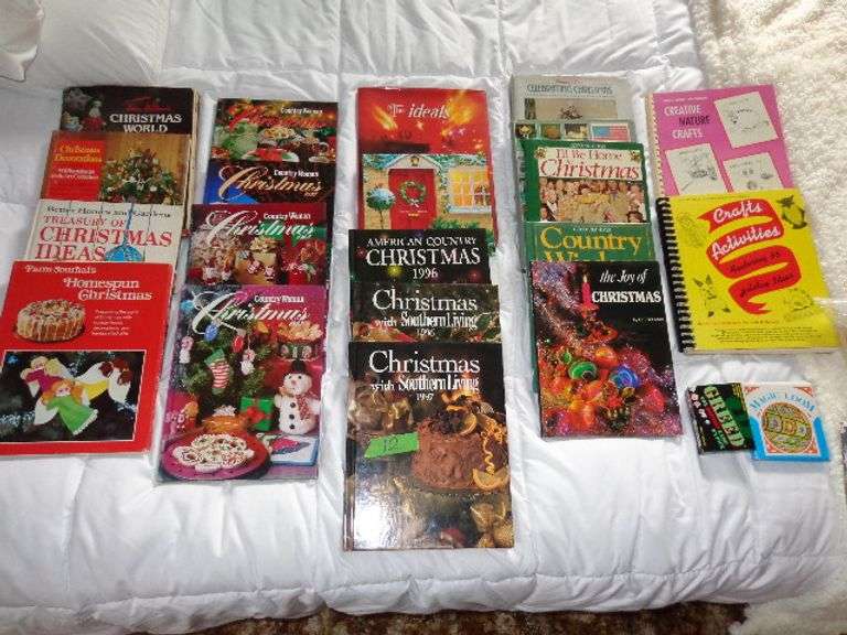 18 assorted books: Country Women, Better Homes, Christmas Southern Living, etc
