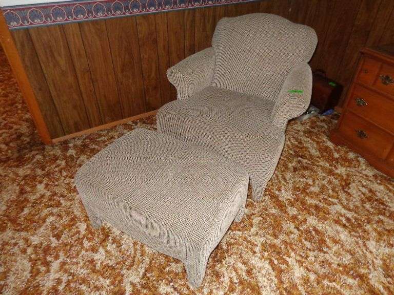 Upholstered chair and ottoman, very clean!