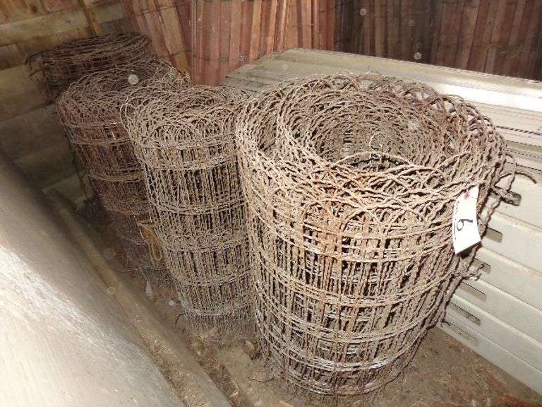 4 rolls of old woven wire